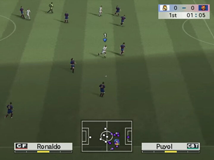 Winning Eleven'dan bir game-play görüntüsü.
