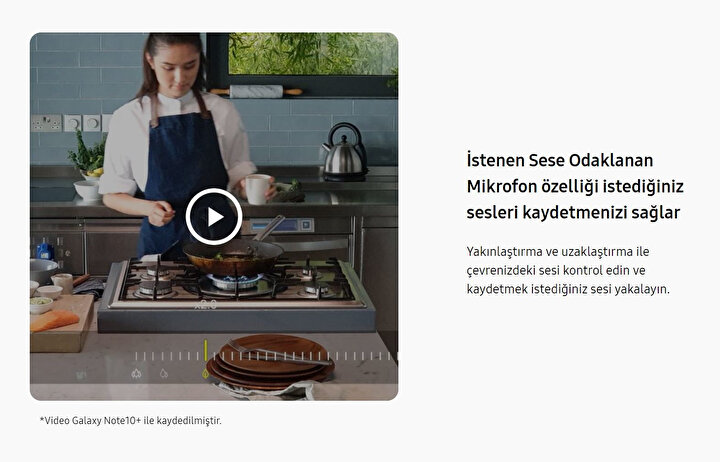 Galaxy Note10'un 'mikrofona zoom' özelliği sayesinde yakınlaşılan nesnenin sesi daha net kaydediliyor.