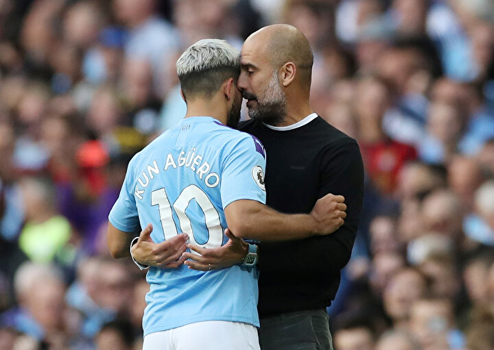 Pep Guardiola & Kun Agüero.