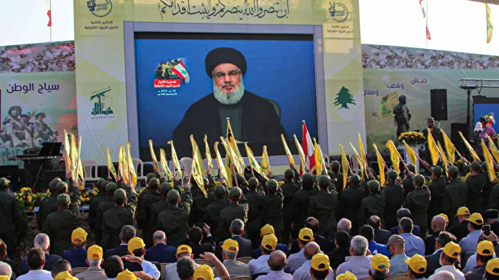 Hizbullah Genel Sekreteri Hasan Nasrallah, pazar günü Lübnan'da taraftarlarına hitap etti.