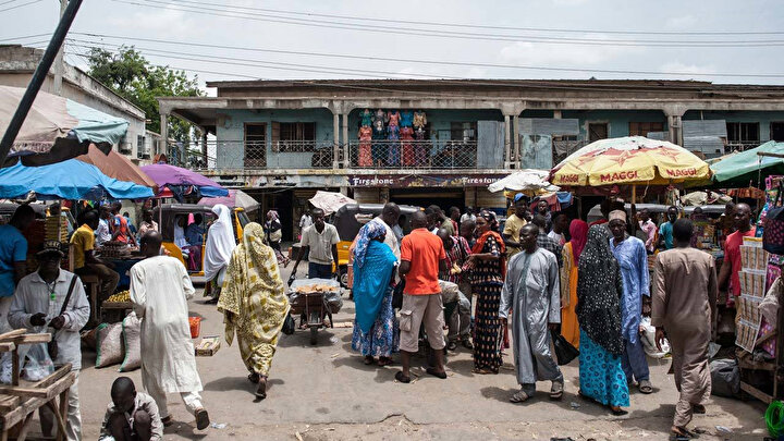 Örgütün doğum yeri olan Nijerya’nın Kuzeydoğusundaki Maiduguri kentinin en büyük pazarı.