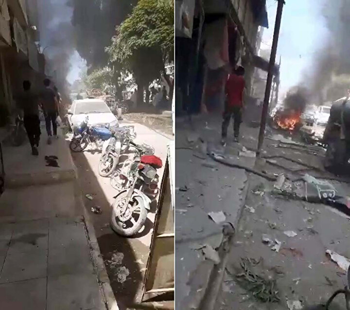 Patlamanın ardından ortalık savaş alanına döndü.