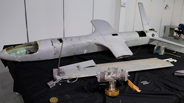 Husilerin Suudi Arabistan'a saldırıda kullandığı bir drone.