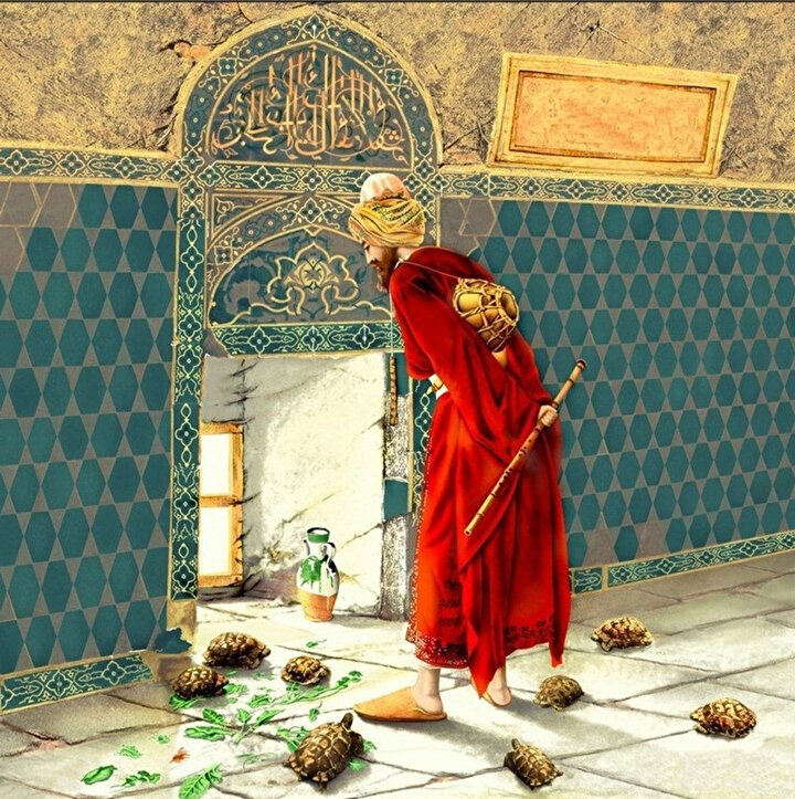 Osman Hamdi Bey'e ait bir diğer tablo: Kaplumbağa Terbiyecisi