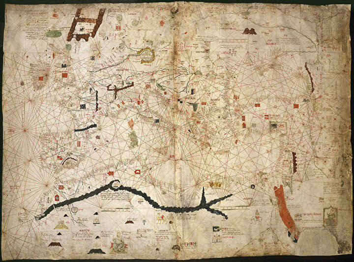 Mensa Musa'nın 1335 yılındaki Hac rotası. (Angelino Dulcert )