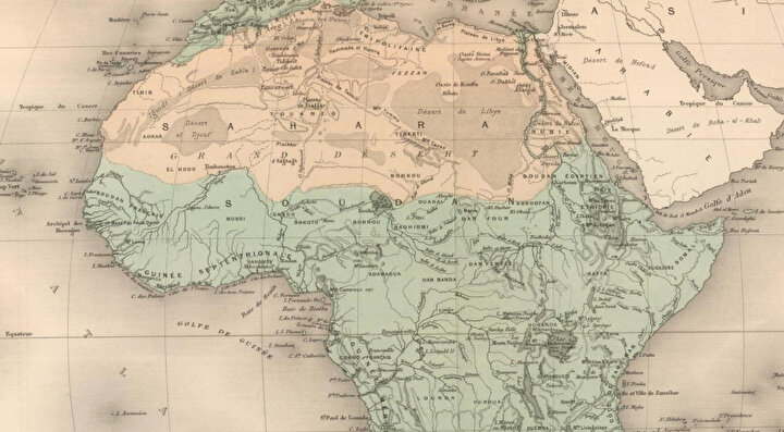 Afrika haritası, 1892.
