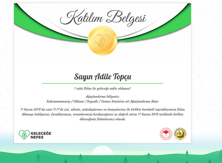 Yaşadığınız şehir dışında, ağaçlandırma sayısı az olan bir şehir için de başvuru yapabilirsiniz.