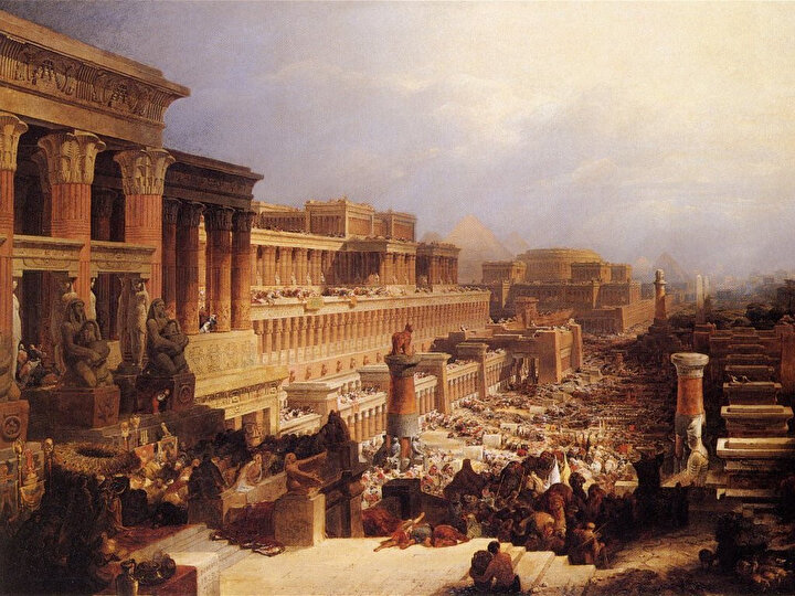 Mısırdan kaçan Yahudiler. (David Roberts, 1829)