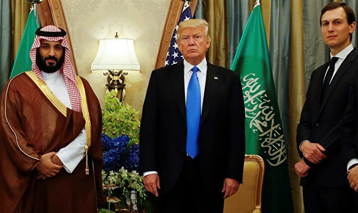 ABD Başkanı Donald Trump, damadı ve başdanışmanı Jared Kushner ve Prens Selman.