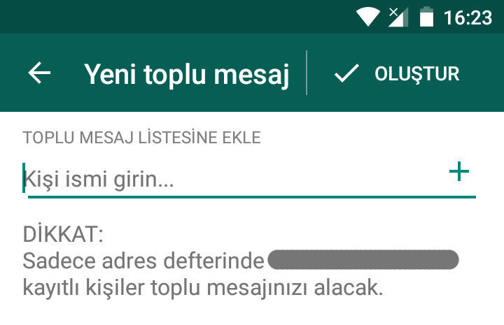 WhatsApp'ın toplu mesaj özelliği