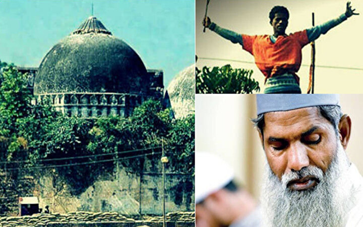 Balbir Singh'in Babri Camisi'nin yıkımı esnasında çekilmiş fotoğrafı ve Müslüman olduktan sonraki hali aynı çerçevede.