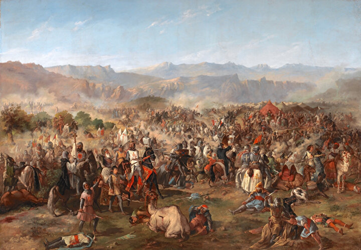 İspanyol Ressam Francisco de Paula Van Halen tarafından çizilen, İkâb Savaşı’nı tasvir eden bir resim.