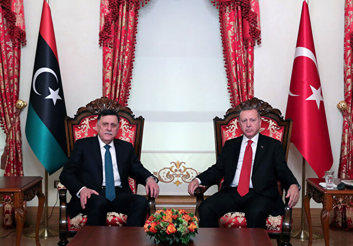 Türkiye Cumhurbaşkanı Erdoğan - Libya Ulusal Mutabakat Hükümeti Başkanlık Konseyi Başkanı Sarraj ile görüştü.