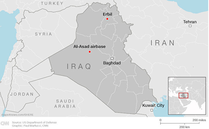 Irak'taki ABD üsleri.