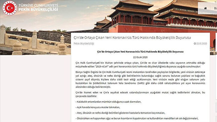 Büyükelçilikten yapılan açıklama.