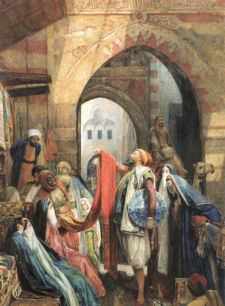 Şehir kültürünün önemli parçası olan bir pazar yeri.