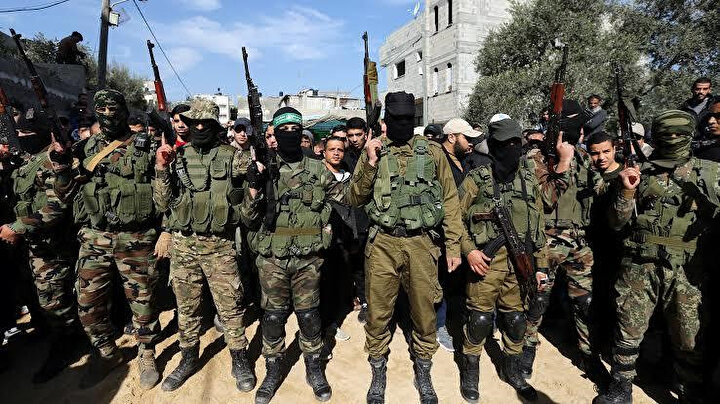 Hamas'a bağlı savaşçılar.
