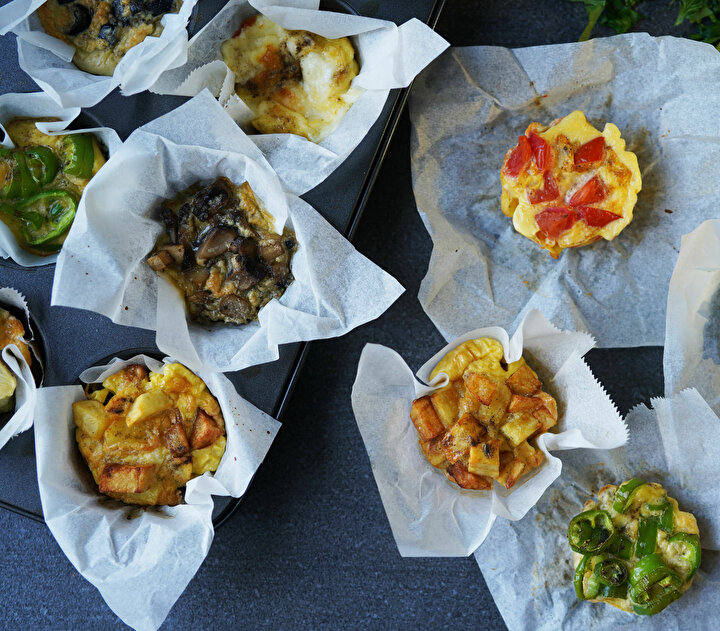 Fırında muffin omlet