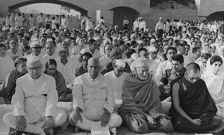Abdulgaffar Han, Gandi'nin 100. doğum gününü kutlamak için düzenlenen Yeni Delhi'deki törende.