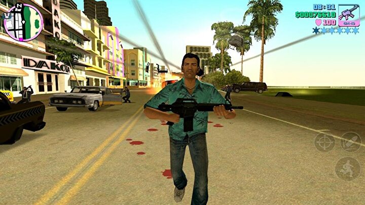 GTA Vice City. Bu da internet kafelerde en çok oynanan ikinci oyun olabilir. Loş ışıklı bir sokakta başladığımız psikopatlığı her geçen gün daha da artırdık. Oyunun belki de en zor görevi olan helikopter görevi için az uğraşmadık.