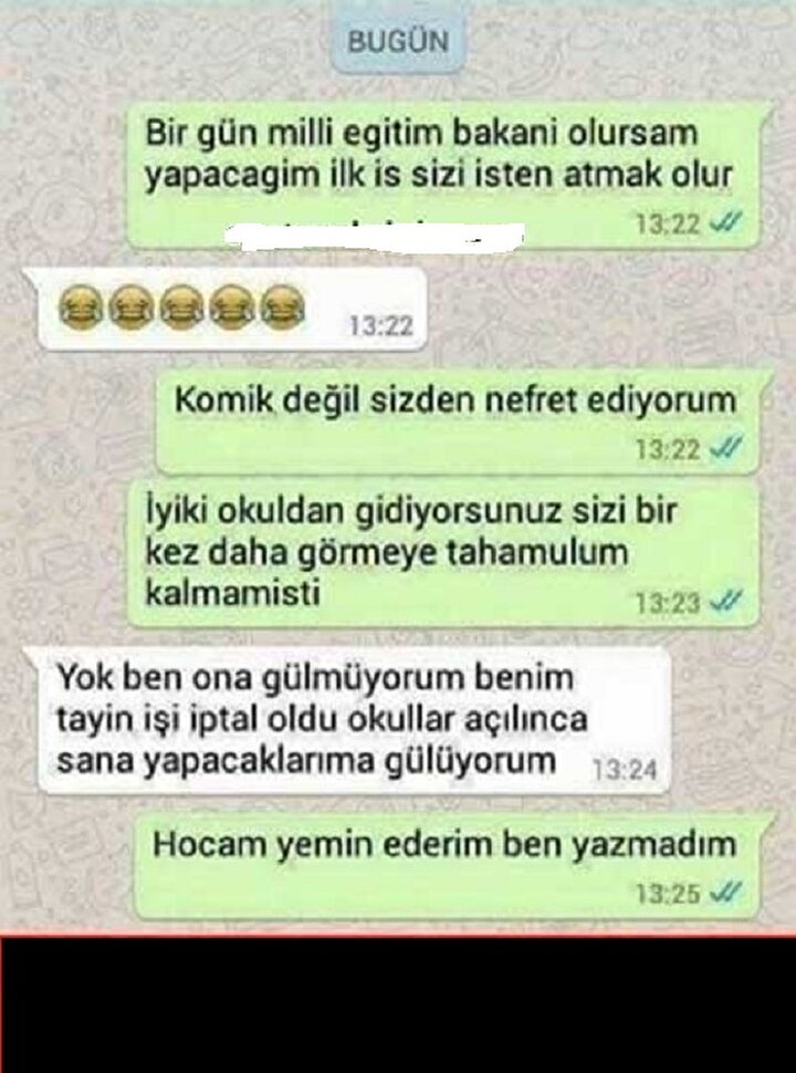 ogretmenlere atilan en komik mesajlar