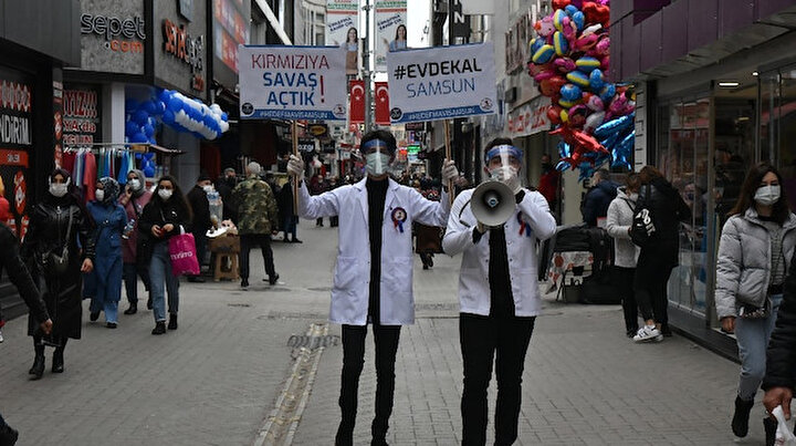 Samsunda HES haritası kırmızıyla kaplandı tıp öğrencileri sokağa indi