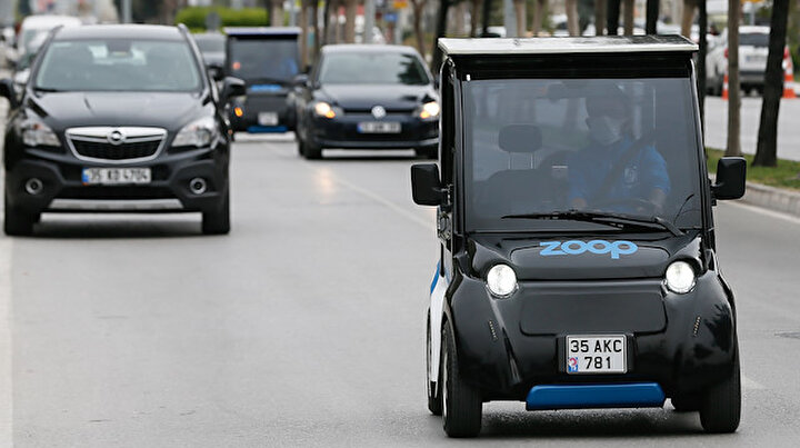 Elektrikli mini araç paylaşımlı olarak İzmirde yollara çıktı