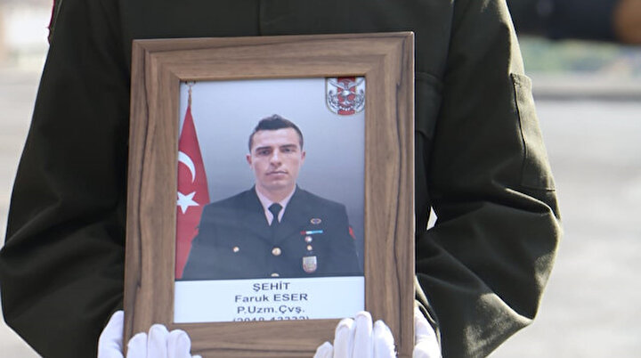 Uzman Çavuş Faruk Eser için Hakkaride uğurlama töreni