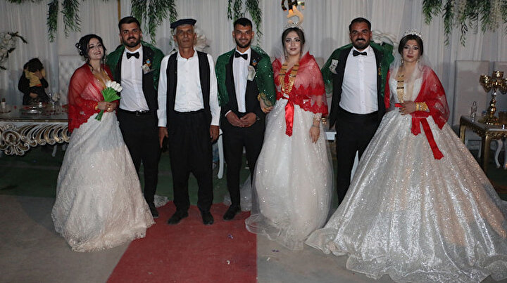 Bu düğün tarihe geçer: Şırnakta üç kardeş aynı gün tek düğünle evlendi