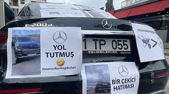Milyonluk araç 2 kez yolda kalınca sahibi böyle protesto etti