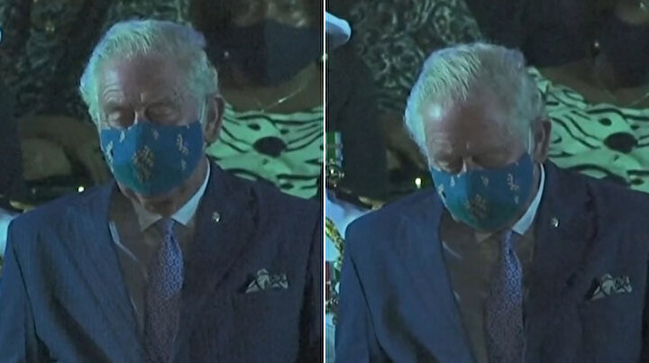 Prens Charlesın zor anları: Tören sırasında uyuyakaldı broşürle gizlemeye çalıştı