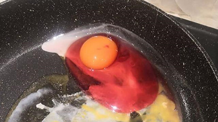 Yumurtanın akı kırmızı çıkınca gözlerine inanamadı: Uzmanlar sebebini açıkladı
