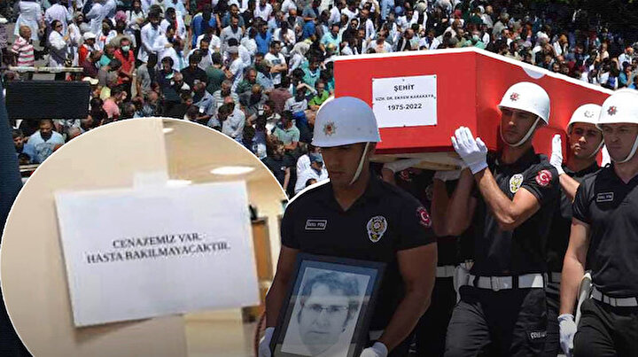 Saldırıda hayatını kaybeden doktor Ekrem Karakaya’yı binlerce kişi uğurladı