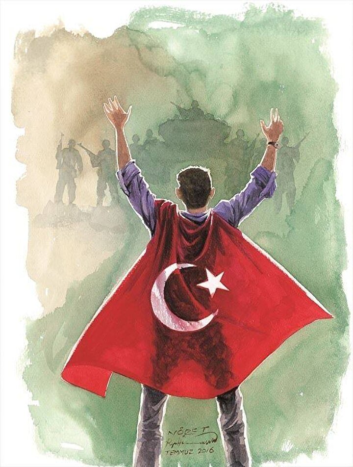 15 temmuz ile ilgili afis cizimleri