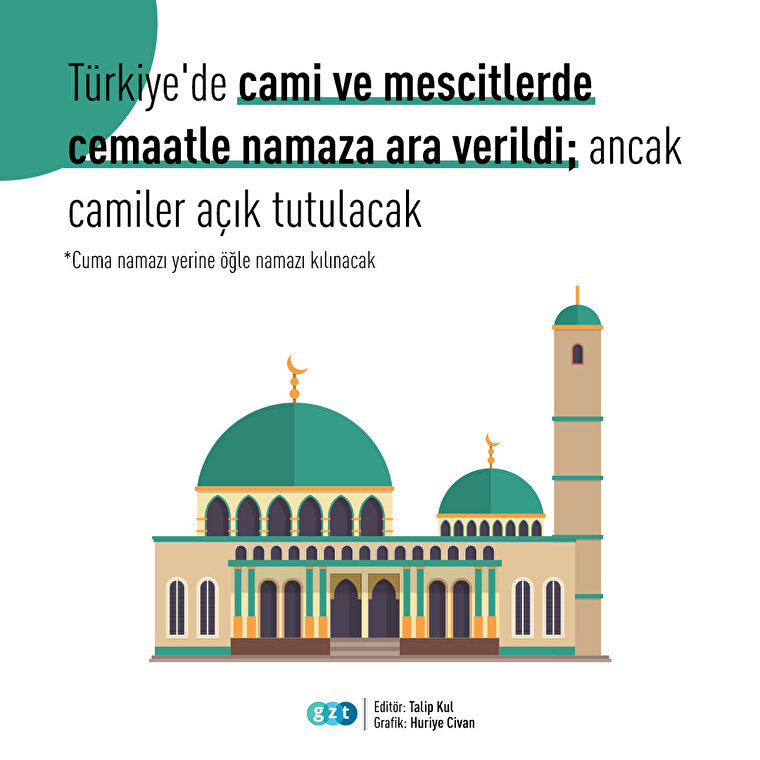 Camilerde namaz kılınmasına ara verildi