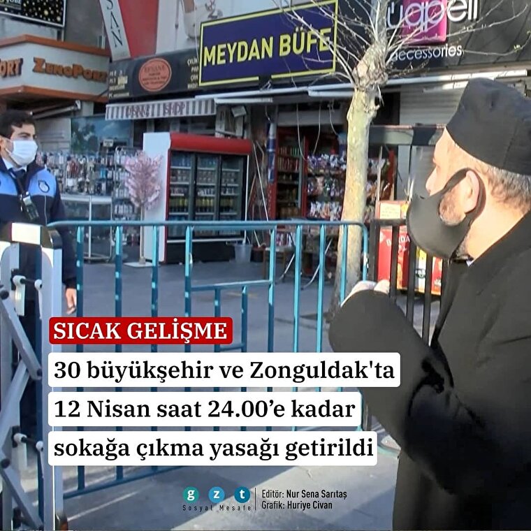 30 Büyükşehirle birlikte Zonguldak'ta il sınırları içerisinde sokağa çıkma yasağı getirildi