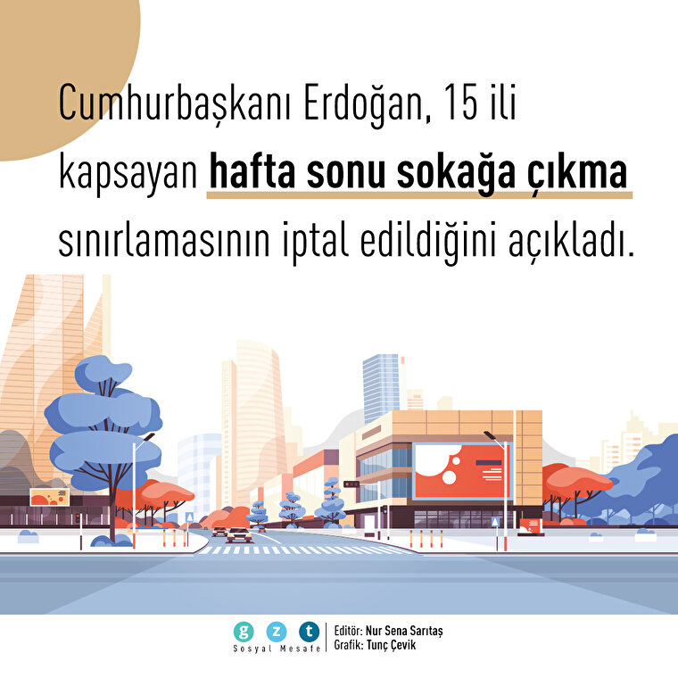 📌15 şehir için sokağa çıkma yasağı iptal edildi