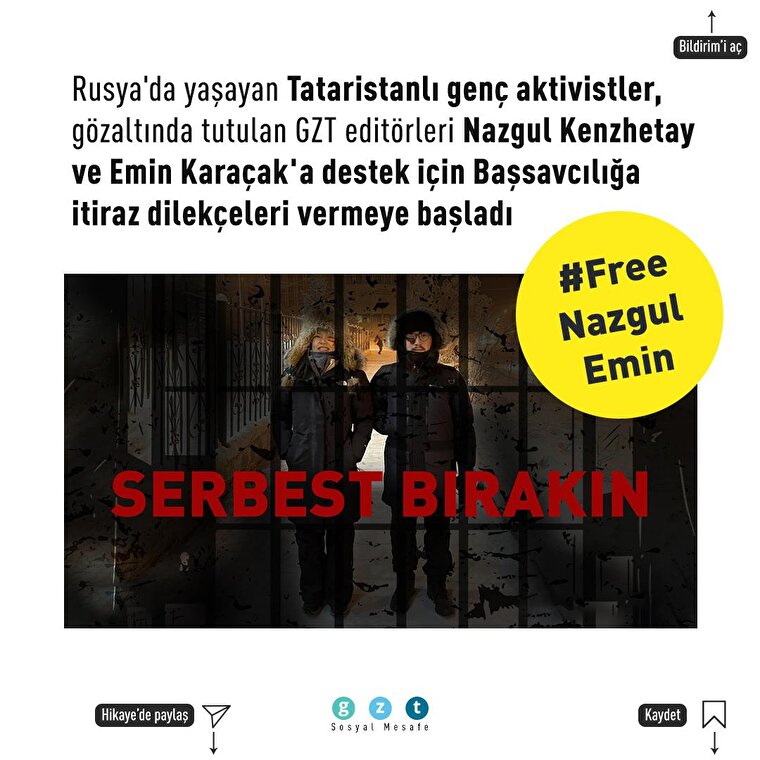 Tataristanlı aktivistler, Nazgul ve Emin için adalet istiyor