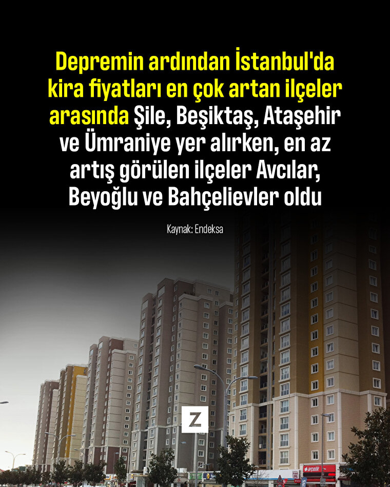 Depremin ardından İstanbul'da kira fiyatlarında artış yaşandı