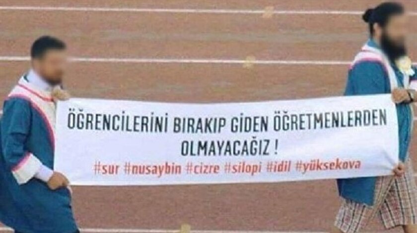 Mezuniyet töreninde PKK propagandası