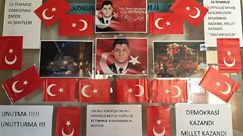 okullarda 15 temmuz koseleri