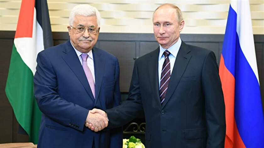 Filistin Devlet Başkanı Mahmud Abbas, Rusya Devlet Başkanı Vladimir Putin