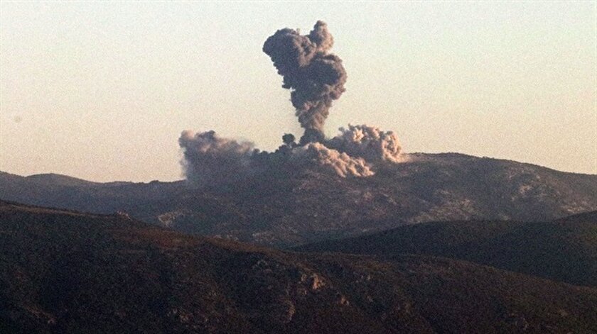 Afrin'de terör örgütlerine ait hedefler vuruldu.