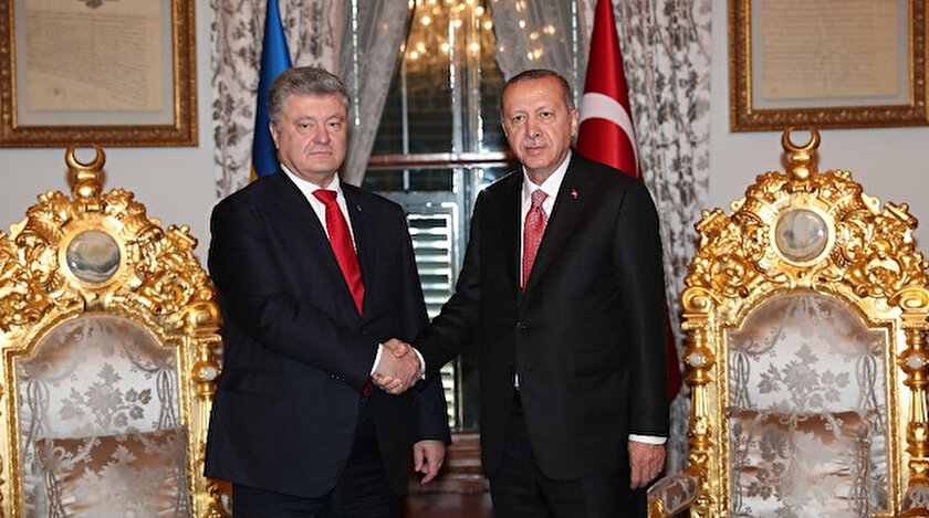 Cumhurbaşkanı Erdoğan Ukrayna Devlet Başkanı Poroşenkoyu kabul etti