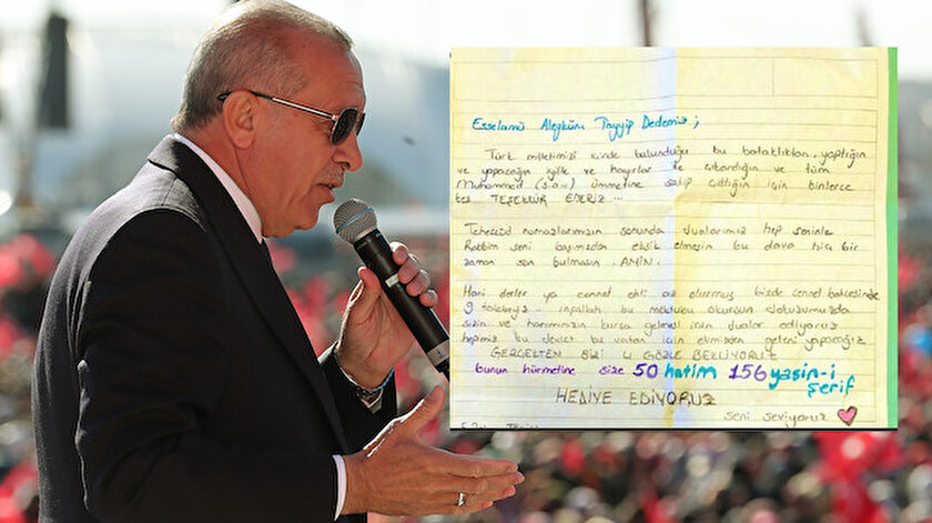 Erdoğana öğrencilerden gelen mektup duygulandırdı