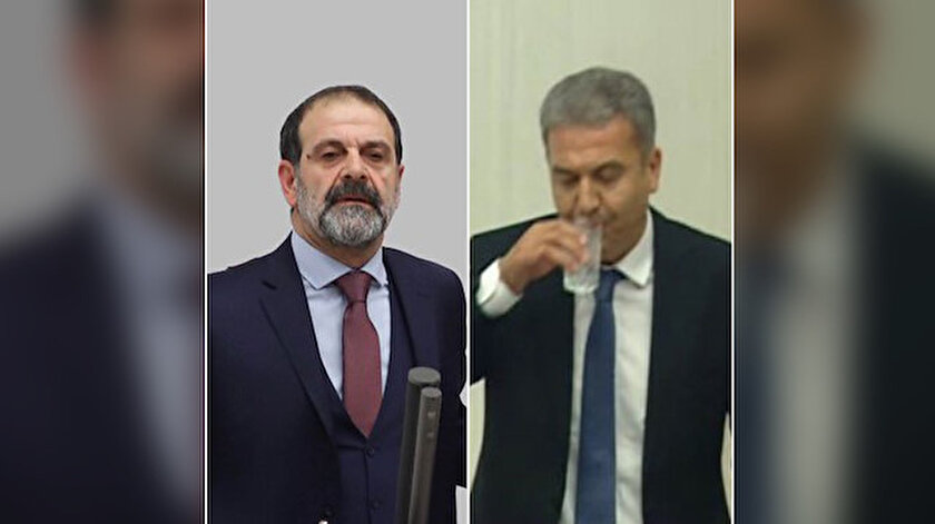 HDP'li Çelik ve kürsüden su içen CHP'li Köse.