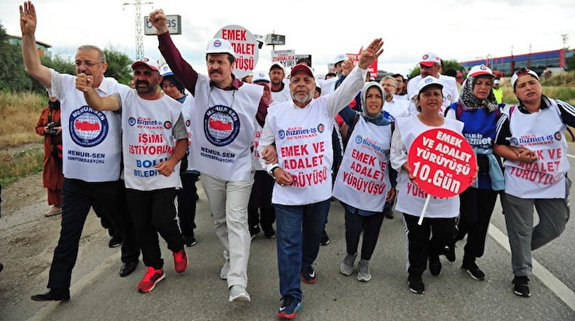 Hizmet -İş üyelerinin yürüyüşüne Memur-Sen’den destek.
