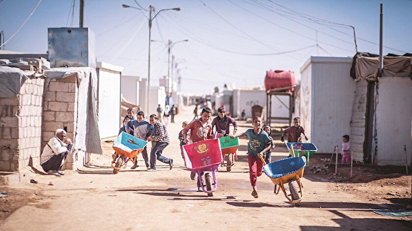 Zaatari kampındaki çocuklar