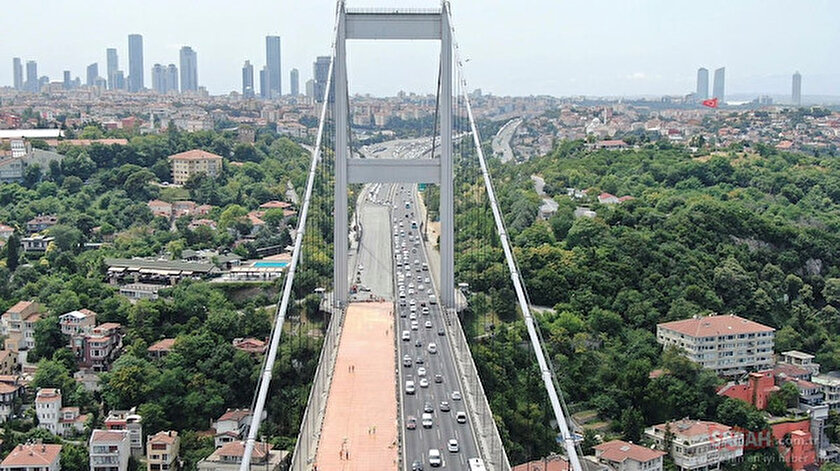 Fatih Sultan Mehmet Köprüsü'ndeki bakım ve onarım çalışmaları sürüyor.