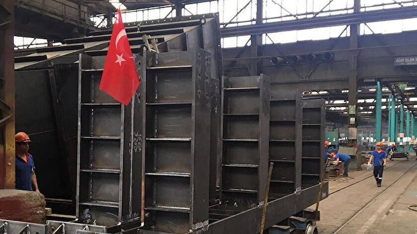 1915 Çanakkale Köprüsü'nün destek yapılarının imalatı.
